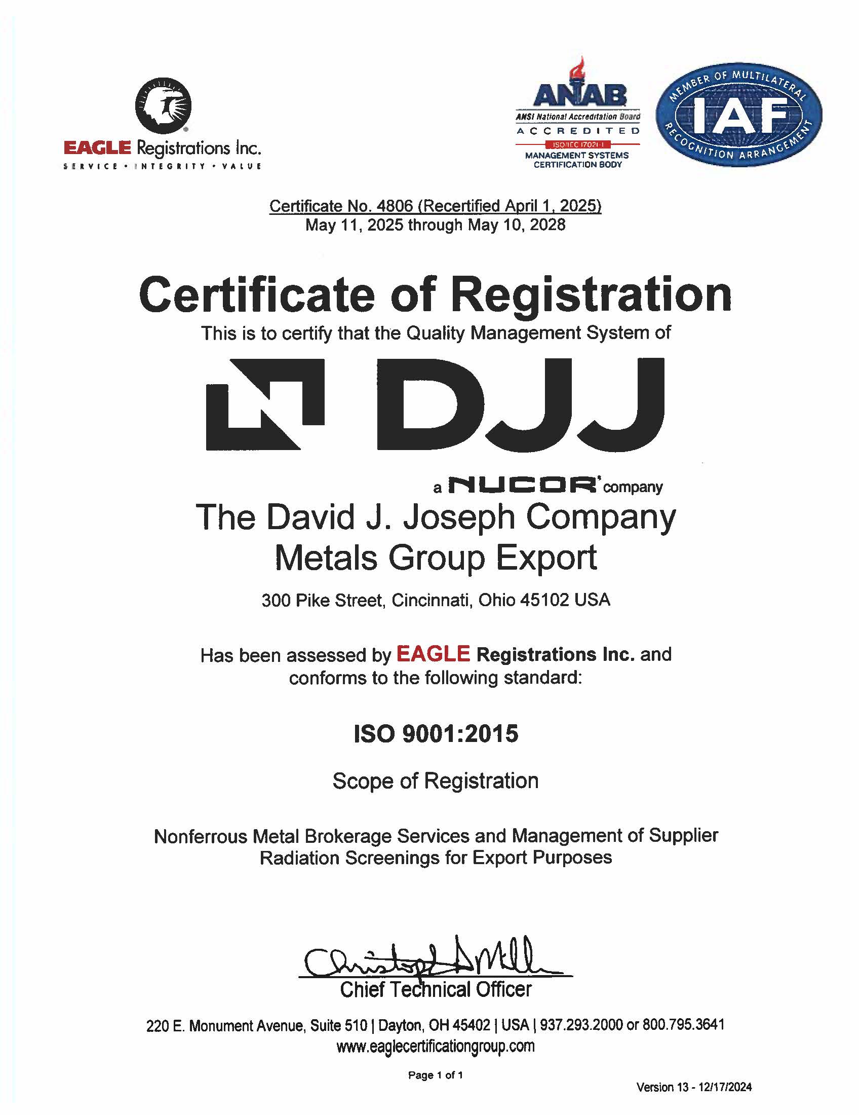 ISO Certificate 2025 2028 ISO Certificate 2025 2028